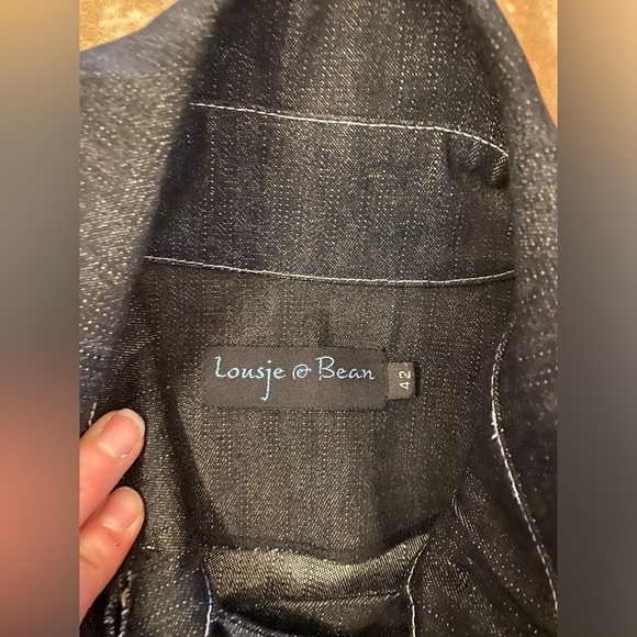 EUC Lousje Bean black jean denim jacket coat Sz 42 made in Canada - Picture 3 of 12